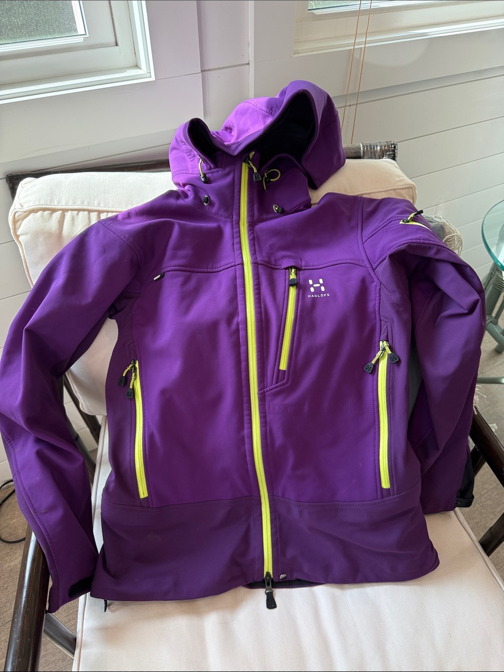 Haglofs Purple Softshell Jacket with Lime Accents